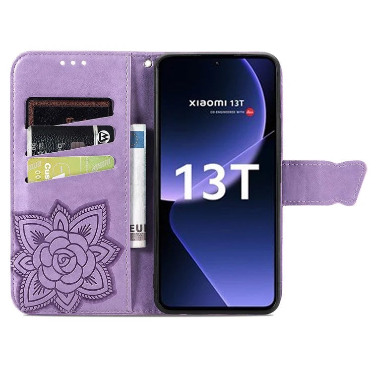 For Xiaomi 13T / 13T Pro / Redmi K60 Ultra Case Butterfly Pattern Phone Cover Wallet with Card Holder