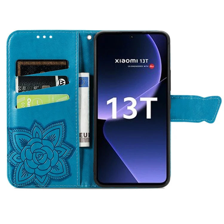For Xiaomi 13T / 13T Pro / Redmi K60 Ultra Case Butterfly Pattern Phone Cover Wallet with Card Holder