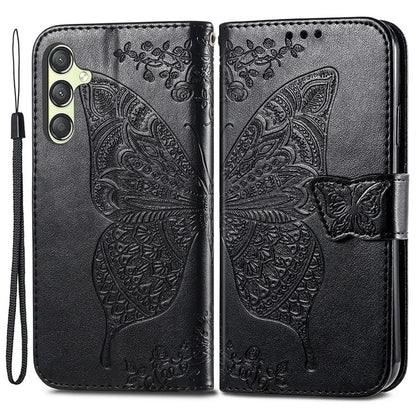 For Samsung Galaxy A25 5G (Global) (161.0 x 76.5 x 8.3mm) Butterfly Pattern Case Leather Phone Cover with Magnetic Clasp