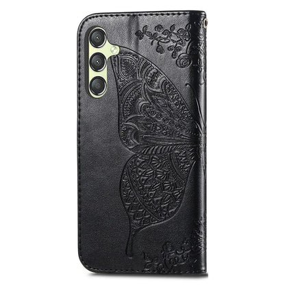 For Samsung Galaxy A25 5G (Global) (161.0 x 76.5 x 8.3mm) Butterfly Pattern Case Leather Phone Cover with Magnetic Clasp