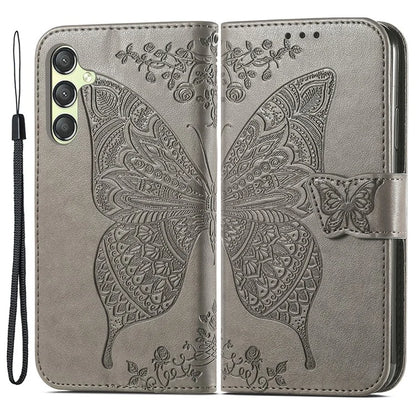 For Samsung Galaxy A25 5G (Global) (161.0 x 76.5 x 8.3mm) Butterfly Pattern Case Leather Phone Cover with Magnetic Clasp