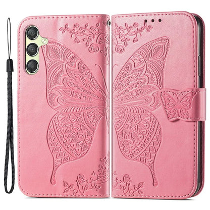 For Samsung Galaxy A25 5G (Global) (161.0 x 76.5 x 8.3mm) Butterfly Pattern Case Leather Phone Cover with Magnetic Clasp