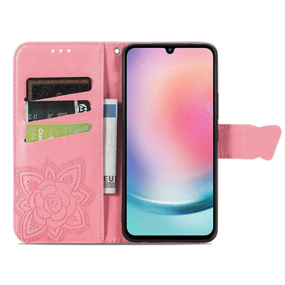 For Samsung Galaxy A25 5G (Global) (161.0 x 76.5 x 8.3mm) Butterfly Pattern Case Leather Phone Cover with Magnetic Clasp