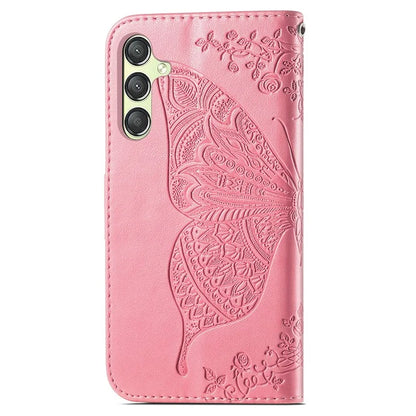 For Samsung Galaxy A25 5G (Global) (161.0 x 76.5 x 8.3mm) Butterfly Pattern Case Leather Phone Cover with Magnetic Clasp