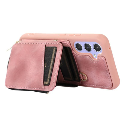 For Samsung Galaxy A25 5G (Global) (161.0 x 76.5 x 8.3mm) Case Leather TPU Back Cover with Zipper Card Bag