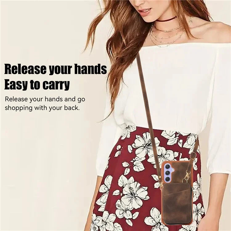 For Samsung Galaxy A25 5G (Global) (161.0 x 76.5 x 8.3mm) Case Leather TPU Back Cover with Zipper Card Bag