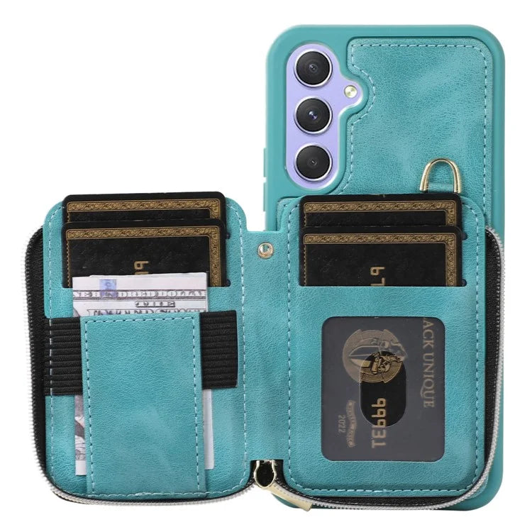For Samsung Galaxy A15 4G  /  5G Case with Strap Leather TPU Cover Card Bag Stand