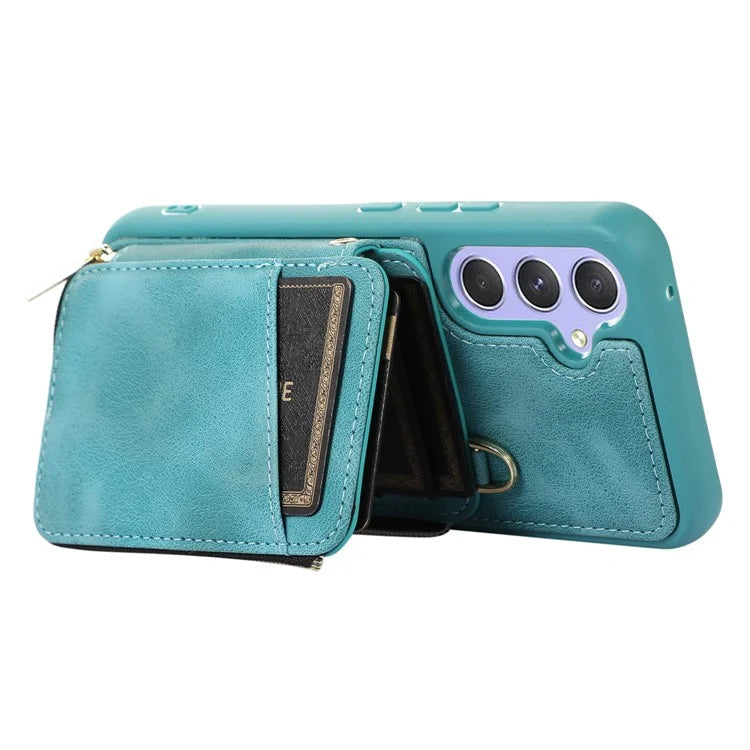 For Samsung Galaxy A15 4G  /  5G Case with Strap Leather TPU Cover Card Bag Stand