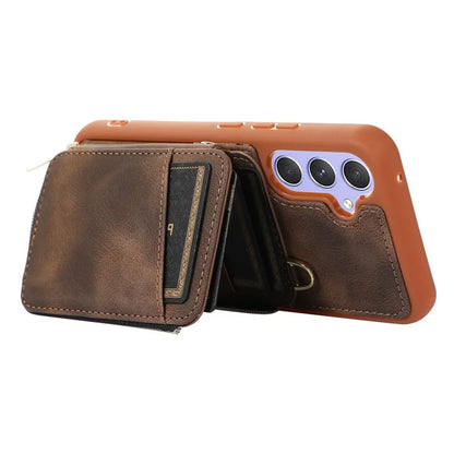 For Samsung Galaxy A15 4G  /  5G Case with Strap Leather TPU Cover Card Bag Stand