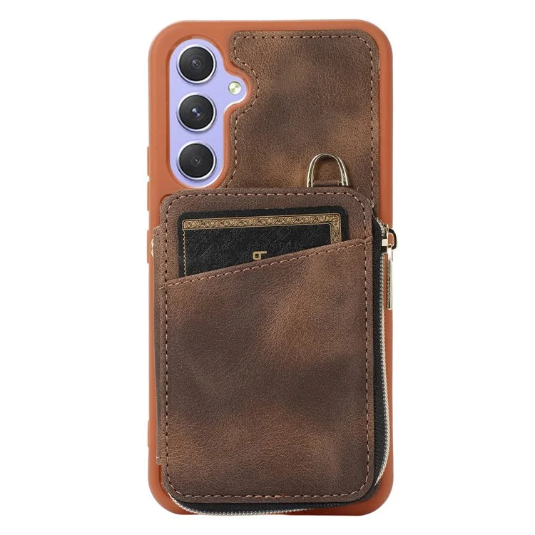 For Samsung Galaxy A15 4G  /  5G Case with Strap Leather TPU Cover Card Bag Stand