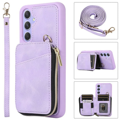 For Samsung Galaxy A15 4G  /  5G Case with Strap Leather TPU Cover Card Bag Stand