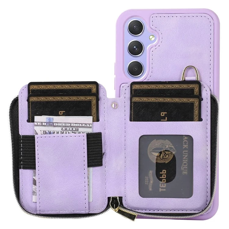 For Samsung Galaxy A15 4G  /  5G Case with Strap Leather TPU Cover Card Bag Stand