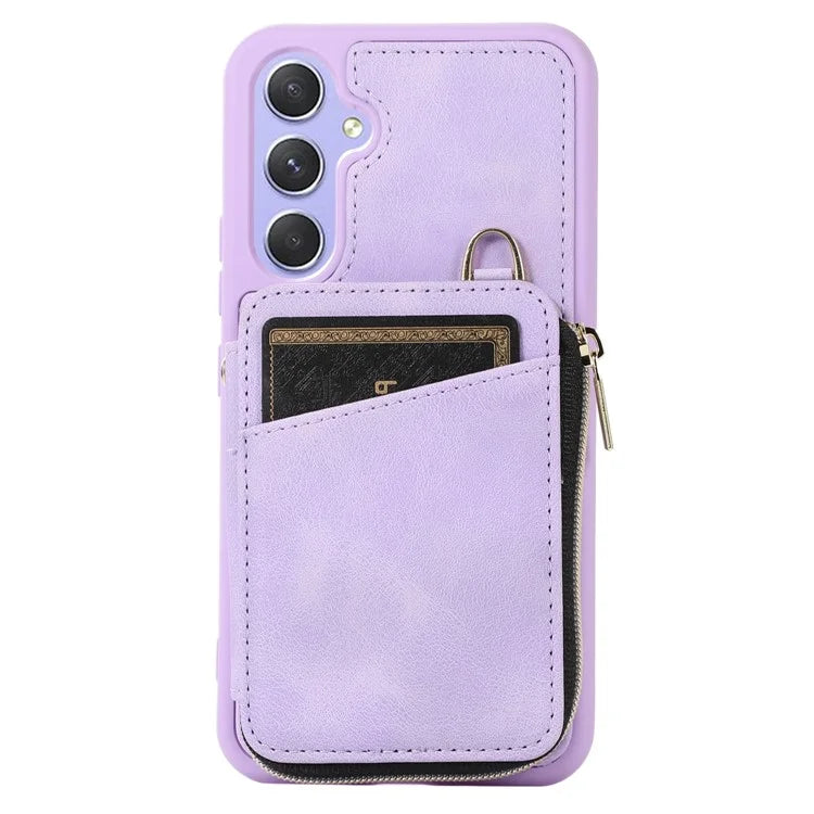 For Samsung Galaxy A15 4G  /  5G Case with Strap Leather TPU Cover Card Bag Stand