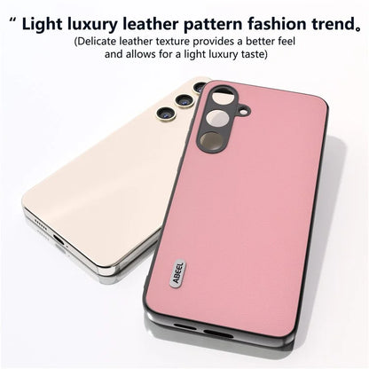 ABEEL For Samsung Galaxy S24 Case Scratch-proof Genuine Cow Leather + Hard PC Shell