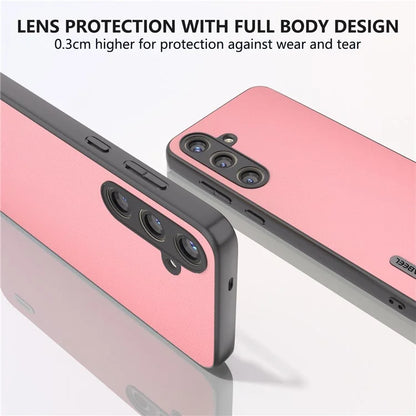 ABEEL For Samsung Galaxy S24 Case Scratch-proof Genuine Cow Leather + Hard PC Shell