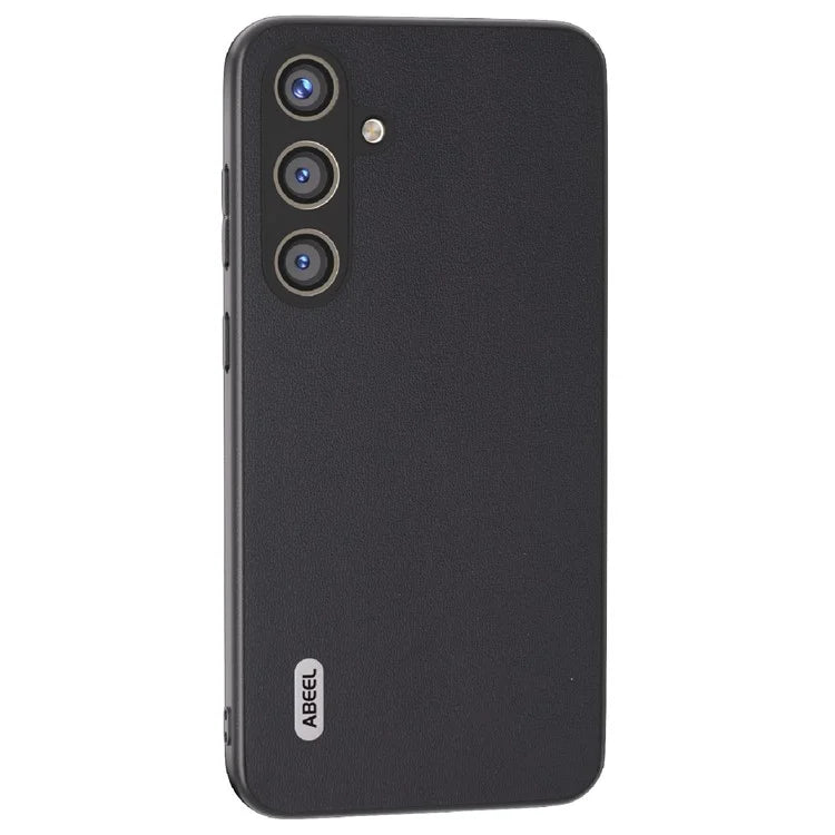 ABEEL For Samsung Galaxy S24 Case Scratch-proof Genuine Cow Leather + Hard PC Shell
