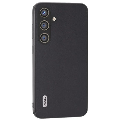 ABEEL For Samsung Galaxy S24 Case Scratch-proof Genuine Cow Leather + Hard PC Shell