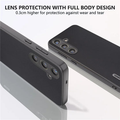 ABEEL For Samsung Galaxy S24 Case Scratch-proof Genuine Cow Leather + Hard PC Shell
