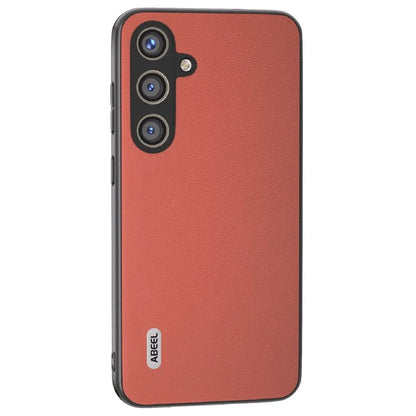ABEEL For Samsung Galaxy S24 Case Scratch-proof Genuine Cow Leather + Hard PC Shell