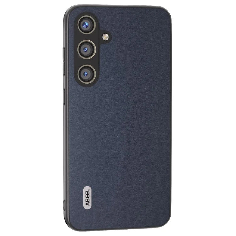 ABEEL For Samsung Galaxy S24 Case Scratch-proof Genuine Cow Leather + Hard PC Shell