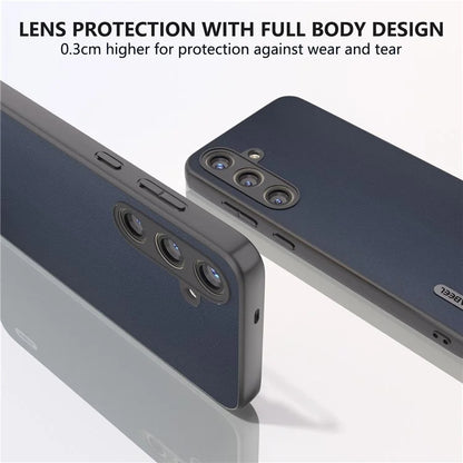 ABEEL For Samsung Galaxy S24 Case Scratch-proof Genuine Cow Leather + Hard PC Shell