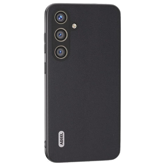 ABEEL For Samsung Galaxy S24+ Cell Phone Case Anti-fall Genuine Cow Leather + Hard PC Back Cover