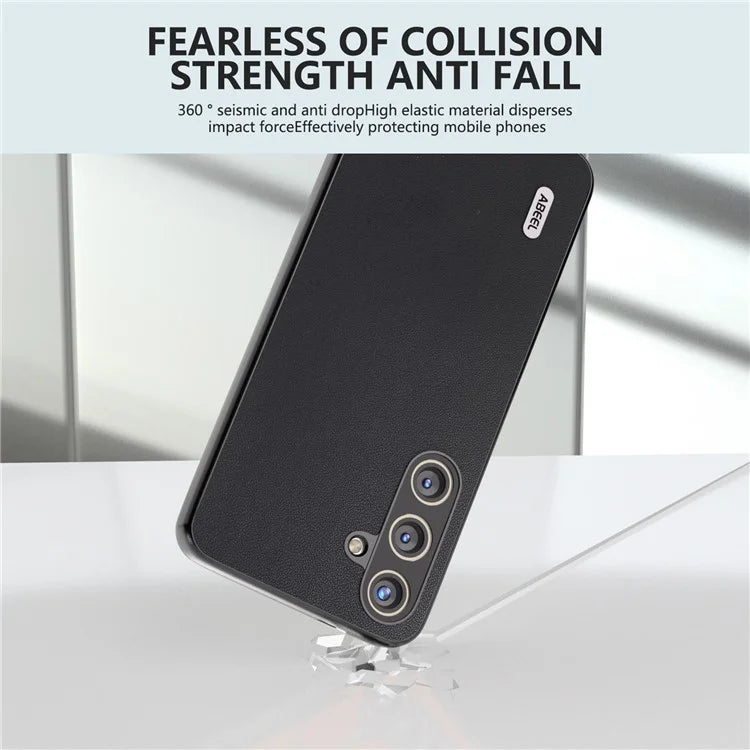 ABEEL For Samsung Galaxy S24 Case Slim-Fit PU Leather+PC Smooth-touch Protective Back Cover