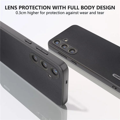 ABEEL For Samsung Galaxy S24 Case Slim-Fit PU Leather+PC Smooth-touch Protective Back Cover