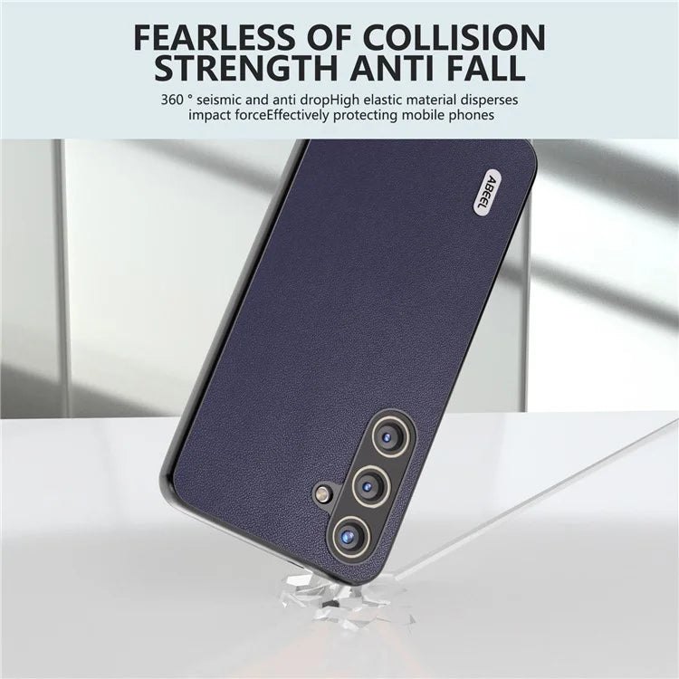 ABEEL For Samsung Galaxy S24 Case Slim-Fit PU Leather+PC Smooth-touch Protective Back Cover