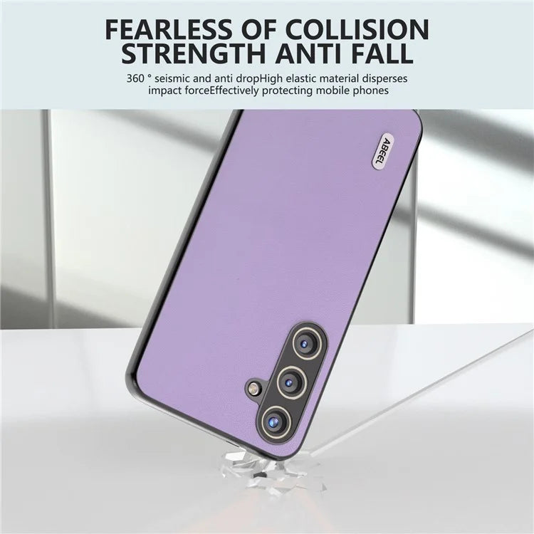 ABEEL For Samsung Galaxy S24 Case Slim-Fit PU Leather+PC Smooth-touch Protective Back Cover