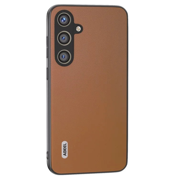 ABEEL For Samsung Galaxy S24 Case Slim-Fit PU Leather+PC Smooth-touch Protective Back Cover