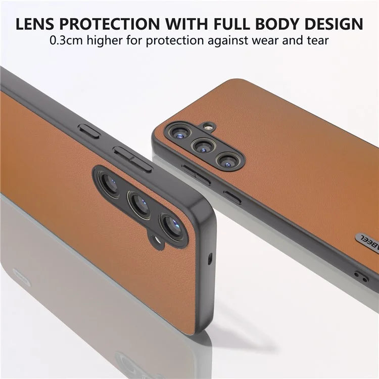 ABEEL For Samsung Galaxy S24 Case Slim-Fit PU Leather+PC Smooth-touch Protective Back Cover