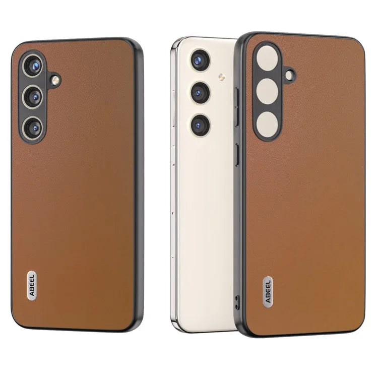 ABEEL For Samsung Galaxy S24 Case Slim-Fit PU Leather+PC Smooth-touch Protective Back Cover