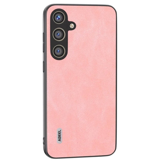 ABEEL For Samsung Galaxy S24 Case Scratch-proof PU Leather Coated PC Phone Back Cover