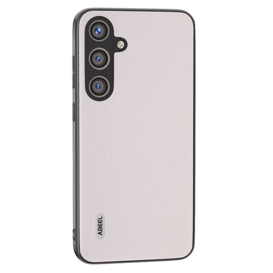 ABEEL For Samsung Galaxy S24 Case Genuine Cow Leather+PC Scratch-resistant Phone Protector