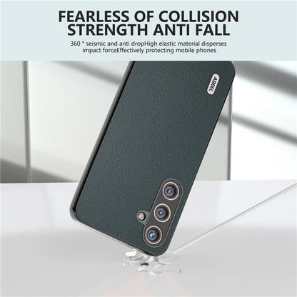 ABEEL For Samsung Galaxy S24+ Case Genuine Cow Leather+PC Scratch-resistant Smart Phone Shell