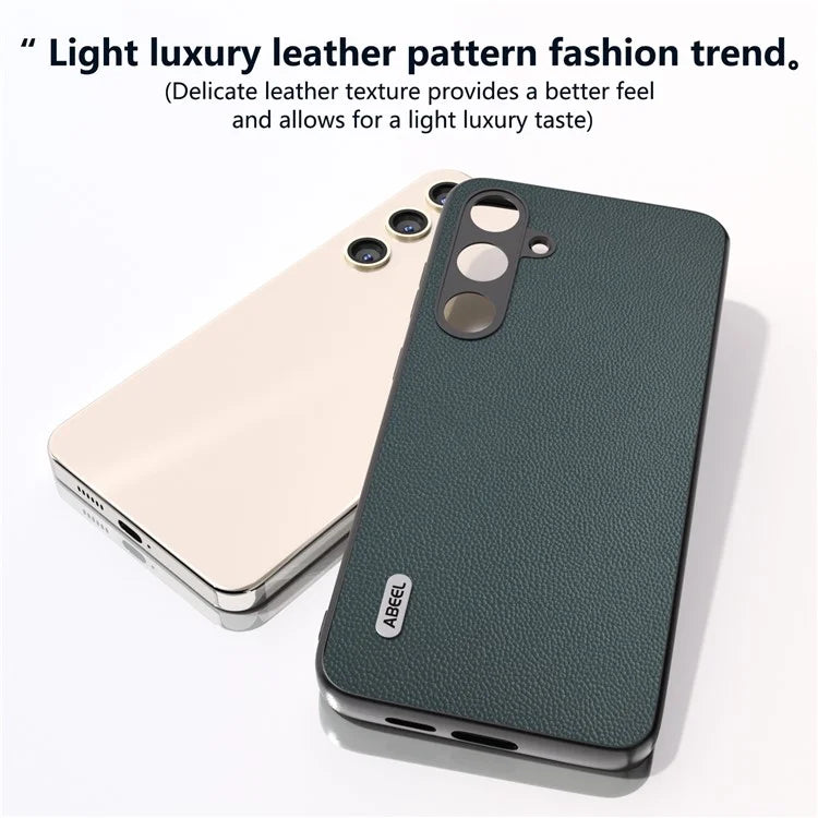 ABEEL For Samsung Galaxy S24+ Case Genuine Cow Leather+PC Scratch-resistant Smart Phone Shell