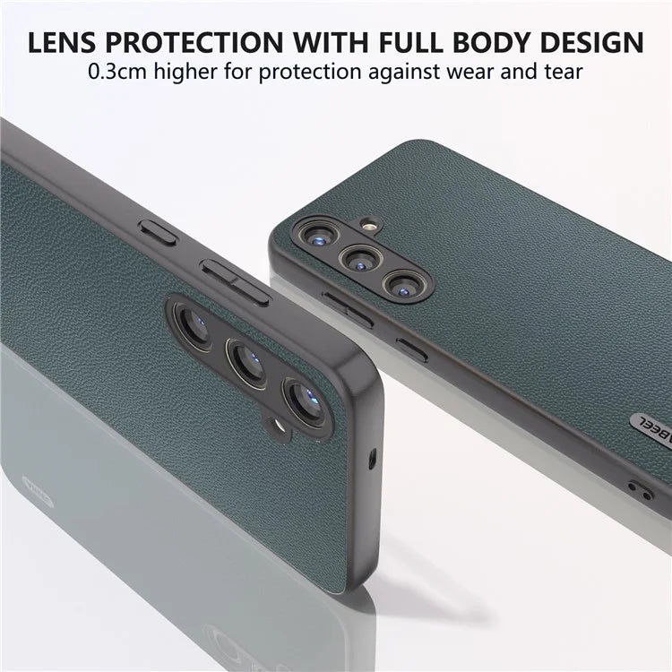 ABEEL For Samsung Galaxy S24+ Case Genuine Cow Leather+PC Scratch-resistant Smart Phone Shell