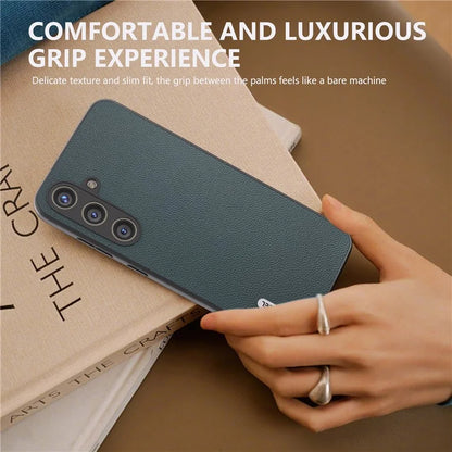 ABEEL For Samsung Galaxy S24+ Case Genuine Cow Leather+PC Scratch-resistant Smart Phone Shell
