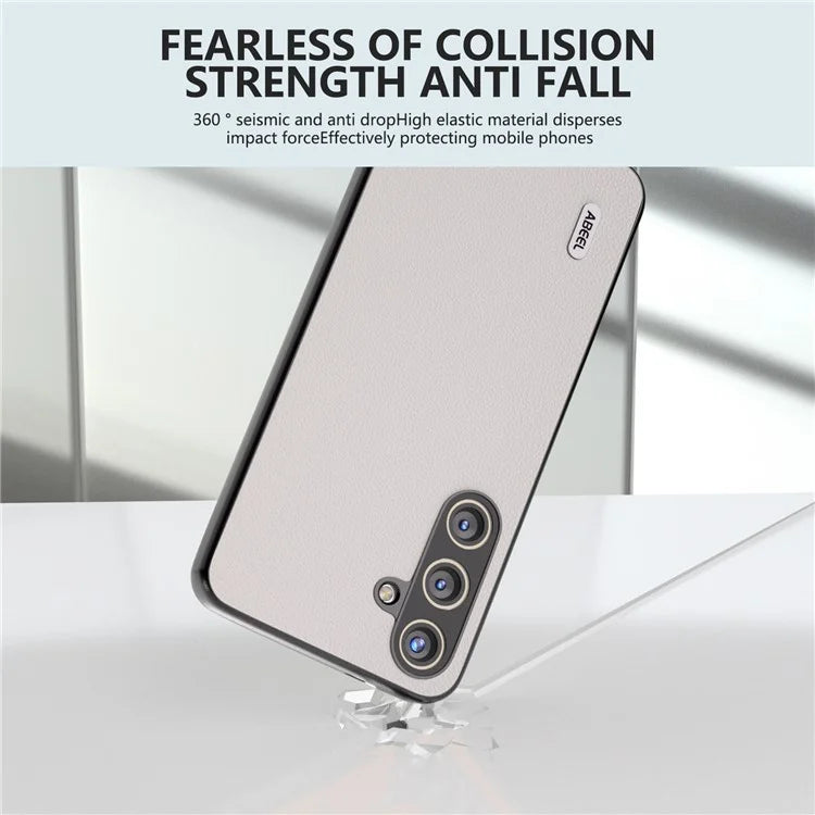 ABEEL For Samsung Galaxy S24+ Case Genuine Cow Leather+PC Scratch-resistant Smart Phone Shell