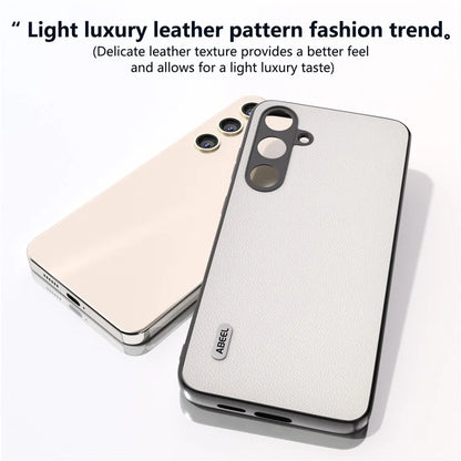 ABEEL For Samsung Galaxy S24+ Case Genuine Cow Leather+PC Scratch-resistant Smart Phone Shell