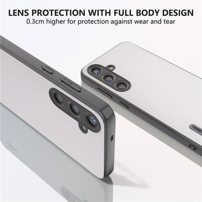 ABEEL For Samsung Galaxy S24+ Case Genuine Cow Leather+PC Scratch-resistant Smart Phone Shell
