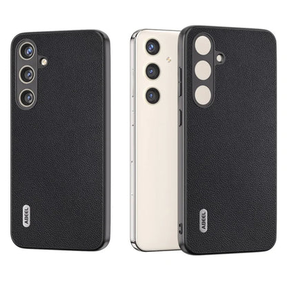 ABEEL For Samsung Galaxy S24+ Case Genuine Cow Leather+PC Scratch-resistant Smart Phone Shell