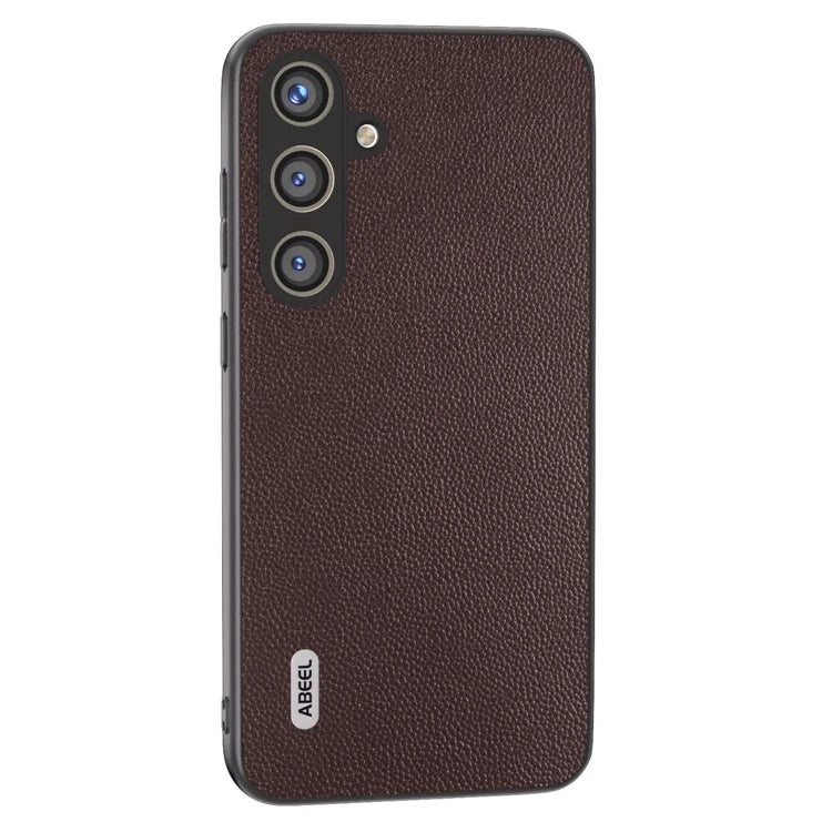 ABEEL For Samsung Galaxy S24+ Case Genuine Cow Leather+PC Scratch-resistant Smart Phone Shell
