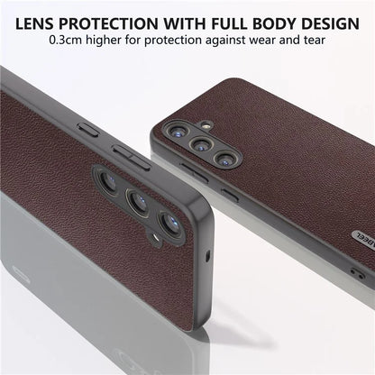 ABEEL For Samsung Galaxy S24+ Case Genuine Cow Leather+PC Scratch-resistant Smart Phone Shell