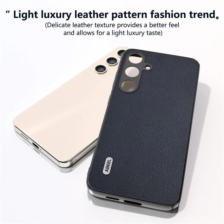 ABEEL For Samsung Galaxy S24+ Case Genuine Cow Leather+PC Scratch-resistant Smart Phone Shell