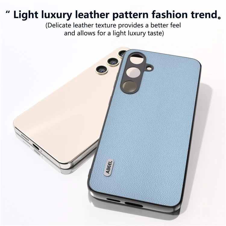 ABEEL For Samsung Galaxy S24+ Case Genuine Cow Leather+PC Scratch-resistant Smart Phone Shell