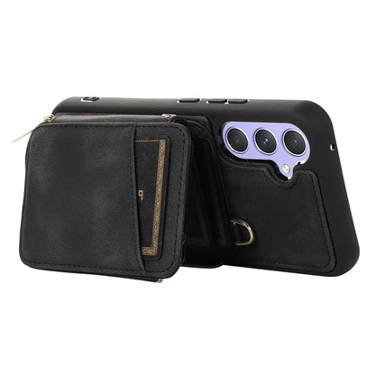 For Samsung Galaxy S24 Case Card Bag Leather TPU Back Cover with Strap