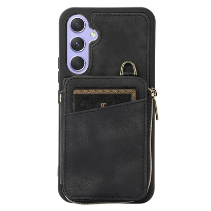 For Samsung Galaxy S24 Case Card Bag Leather TPU Back Cover with Strap