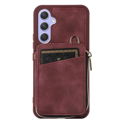 For Samsung Galaxy S24 Case Card Bag Leather TPU Back Cover with Strap